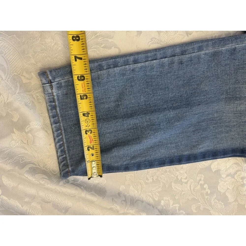 Talbots Slim Ankle Blue Jeans Size 14 Mid Rise Panama Wash‎ Stretch